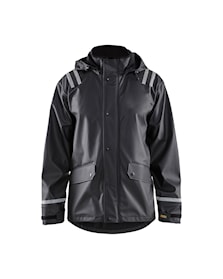 Hooded Rain Jacket with Reflective Details